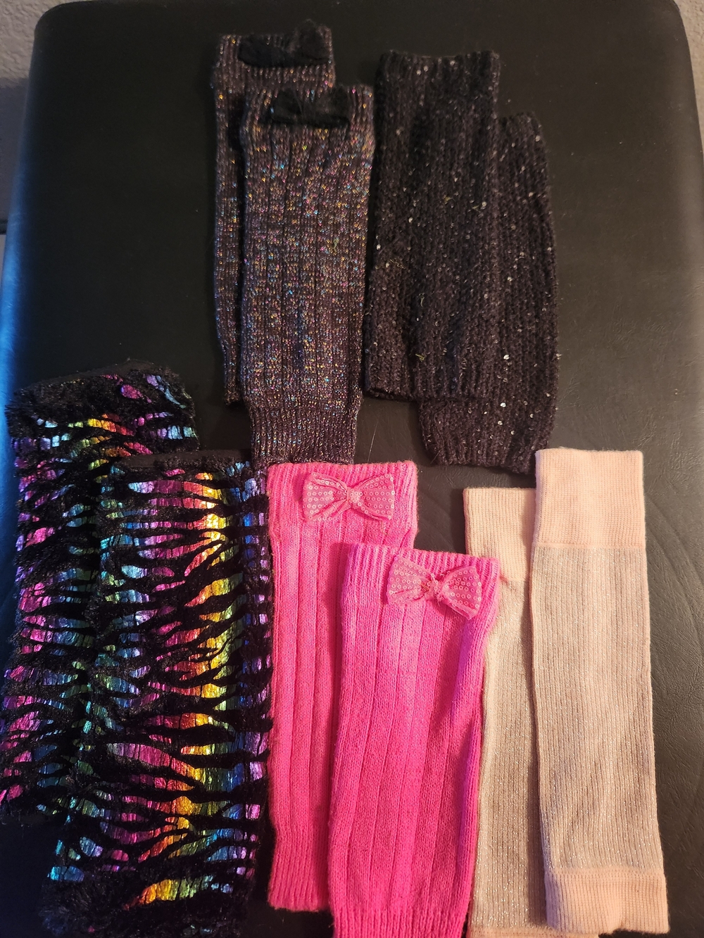 Kids Ribbed Leg Warmers - Pink, Black, Multicolor, Blush Pink